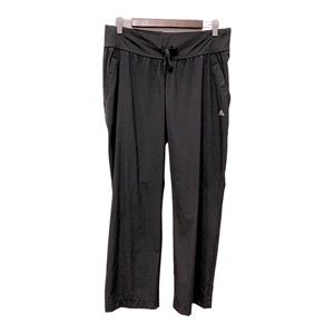 Adidas Climalite Activewear Track Pants Straight Leg Ankle Length, Black Medium